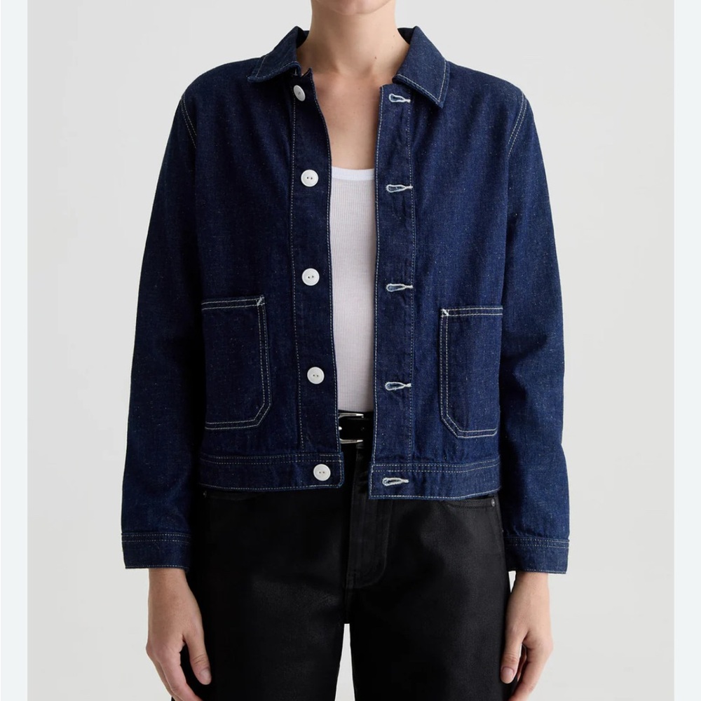 AG Denim Mya dark blue jacket size large patch pocket